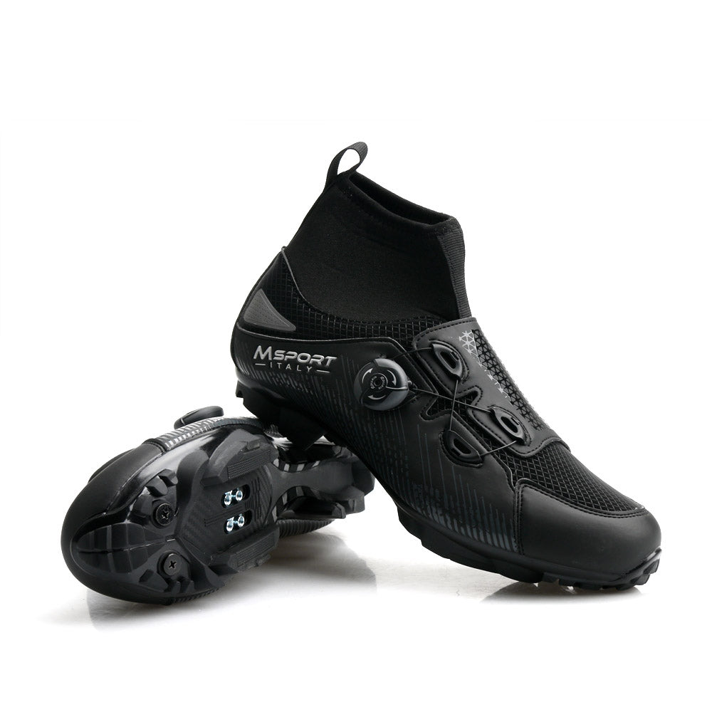 Scarpe Ciclismo MTB Invernale Antiscivolo Antipioggia, Scarpe Mountain Bike Uomo/Donna Compatibile Pedali SPD