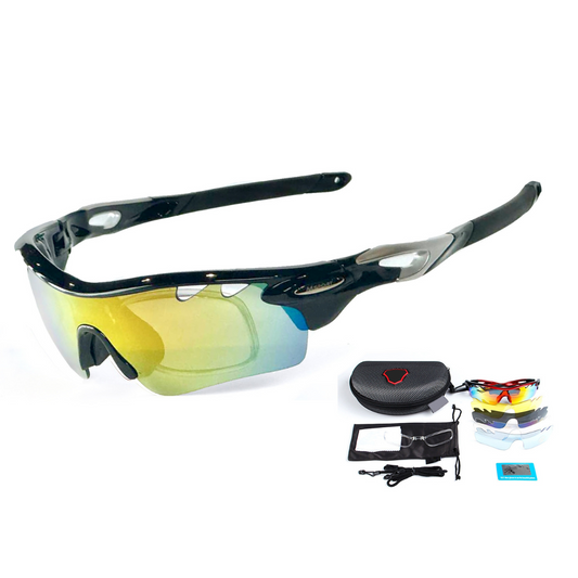Occhiali ciclismo 5 lenti colorati Anti-UV