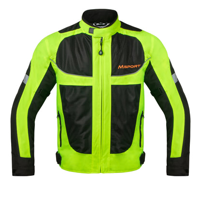 Giacca Moto Impermeabile Riflettente con Protezioni Rimovibili