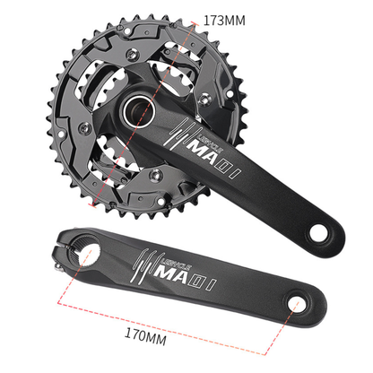 Guarnitura Tripla 42/32/24T per MTB/Bici da Strada/BMX – Set Pedivelle 170mm, Compatibile con Trasmissioni 9 e 10 velocità, Guarnitura Leggera e Resistente per Upgrade Bicicletta