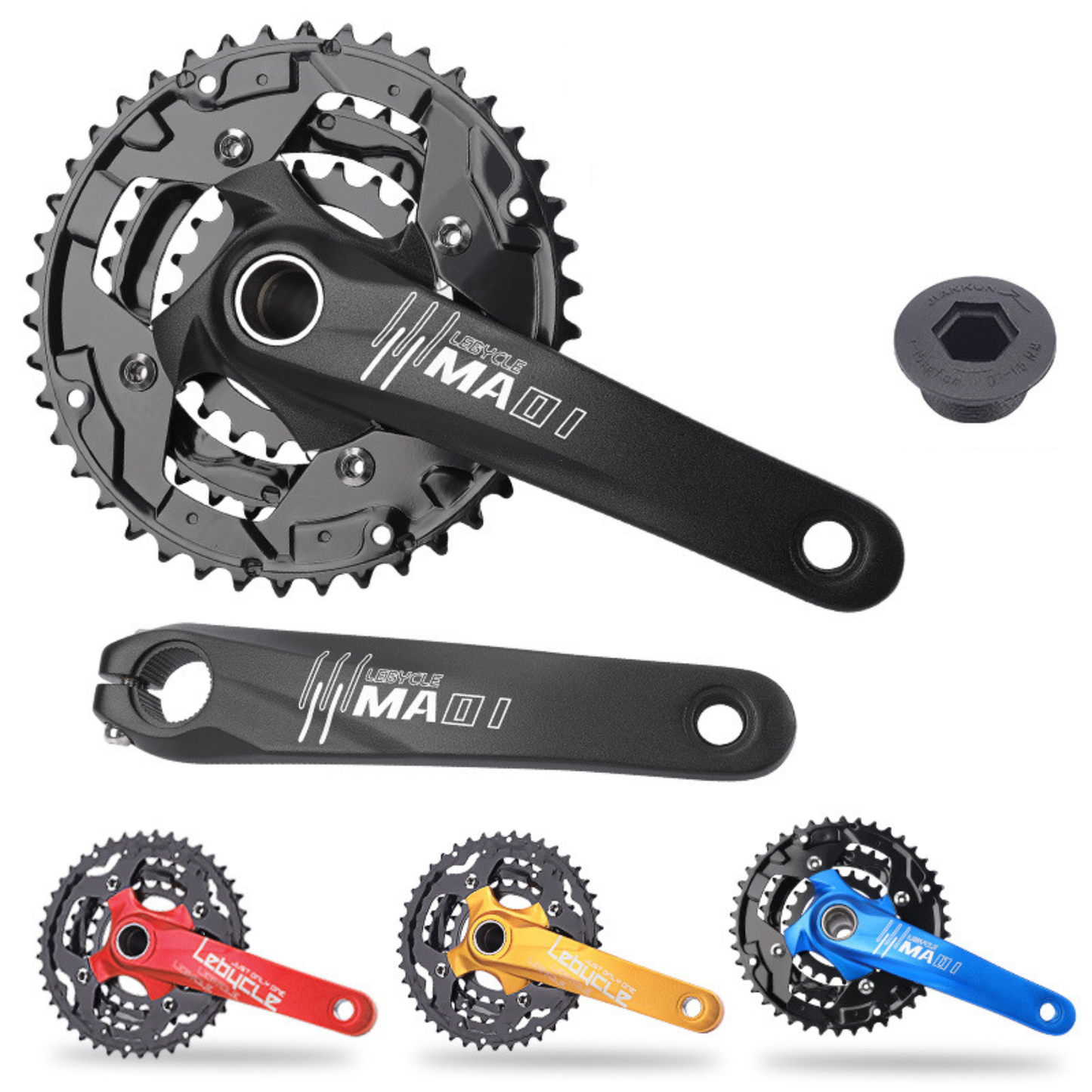 Guarnitura Tripla 42/32/24T per MTB/Bici da Strada/BMX – Set Pedivelle 170mm, Compatibile con Trasmissioni 9 e 10 velocità, Guarnitura Leggera e Resistente per Upgrade Bicicletta