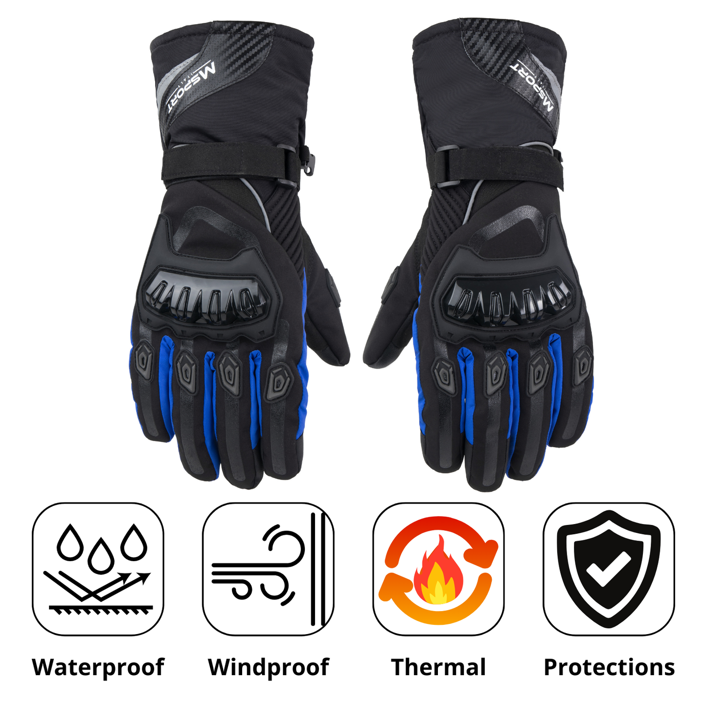 Guanti Moto Invernali Termici 100% Impermeabili – Protezione Antivento, Caldi e Confortevoli per Tutte le Stagioni
