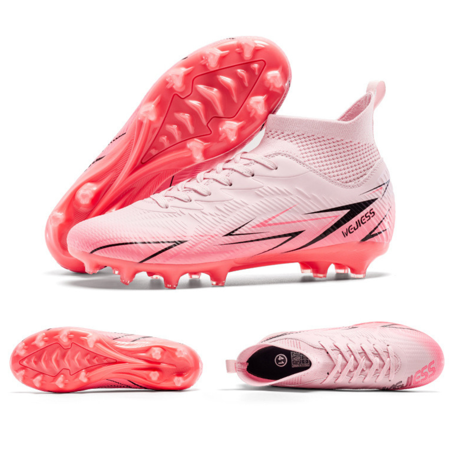 Scarpe da Calcio Bambini/Ragazzi con Tacchetti – Antiscivolo, Leggere e Confortevoli – Ideali per Erba Naturale e Sintetica