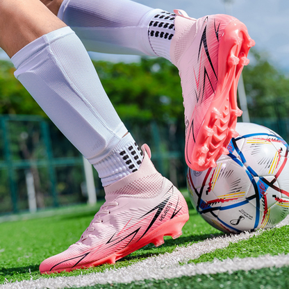 Scarpe da Calcio Bambini/Ragazzi con Tacchetti – Antiscivolo, Leggere e Confortevoli – Ideali per Erba Naturale e Sintetica