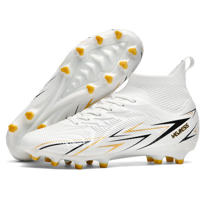 Scarpe da Calcio Bambini/Ragazzi con Tacchetti – Antiscivolo, Leggere e Confortevoli – Ideali per Erba Naturale e Sintetica