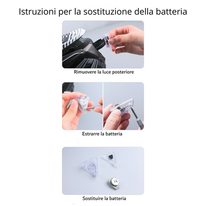 Casco da Ciclismo con Visiera Magnetica Staccabile e Luce Led