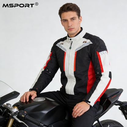 Giacca Moto da Uomo 4 Stagioni Impermeabile Antivento con Fodera Termica Rimovibile e Protezioni CE Integrate
