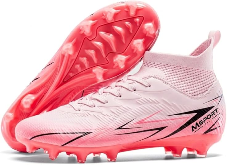 Scarpe da Calcio Bambini/Ragazzi con Tacchetti – Antiscivolo, Leggere e Confortevoli – Ideali per Erba Naturale e Sintetica