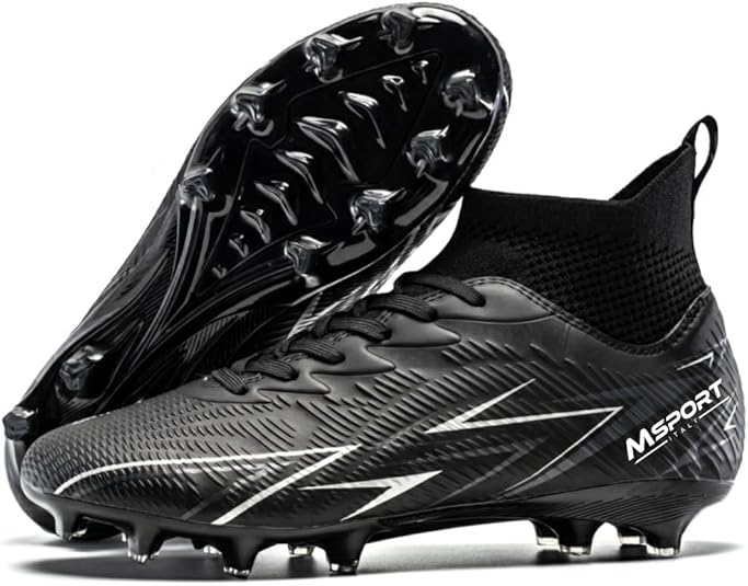 Scarpe da Calcio Bambini/Ragazzi con Tacchetti – Antiscivolo, Leggere e Confortevoli – Ideali per Erba Naturale e Sintetica