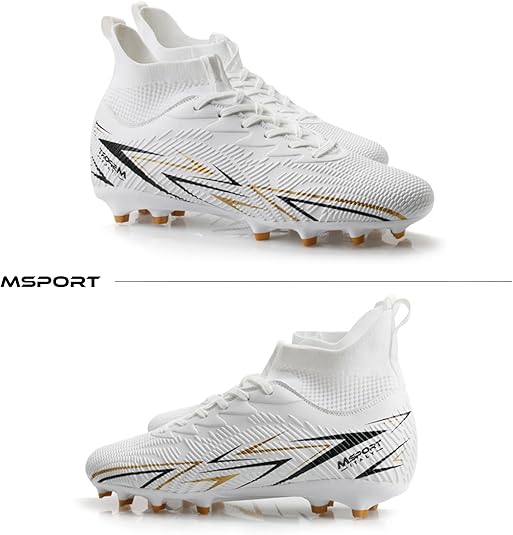 Scarpe da Calcio Bambini/Ragazzi con Tacchetti – Antiscivolo, Leggere e Confortevoli – Ideali per Erba Naturale e Sintetica