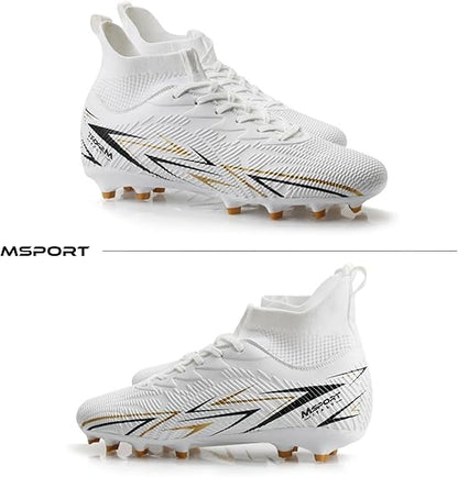 Scarpe da Calcio Bambini/Ragazzi con Tacchetti – Antiscivolo, Leggere e Confortevoli – Ideali per Erba Naturale e Sintetica