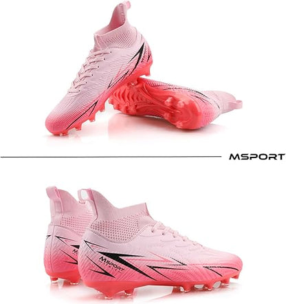 Scarpe da Calcio Bambini/Ragazzi con Tacchetti – Antiscivolo, Leggere e Confortevoli – Ideali per Erba Naturale e Sintetica
