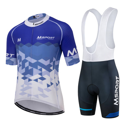 Set Completo Abbigliamento Ciclismo – Maglia + Salopette con Pantaloncini Imbottiti in Gel 5D Antishock