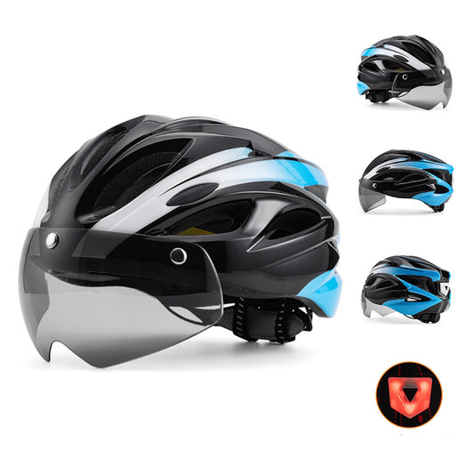 Casco da Ciclismo con Visiera Magnetica Staccabile e Luce Led