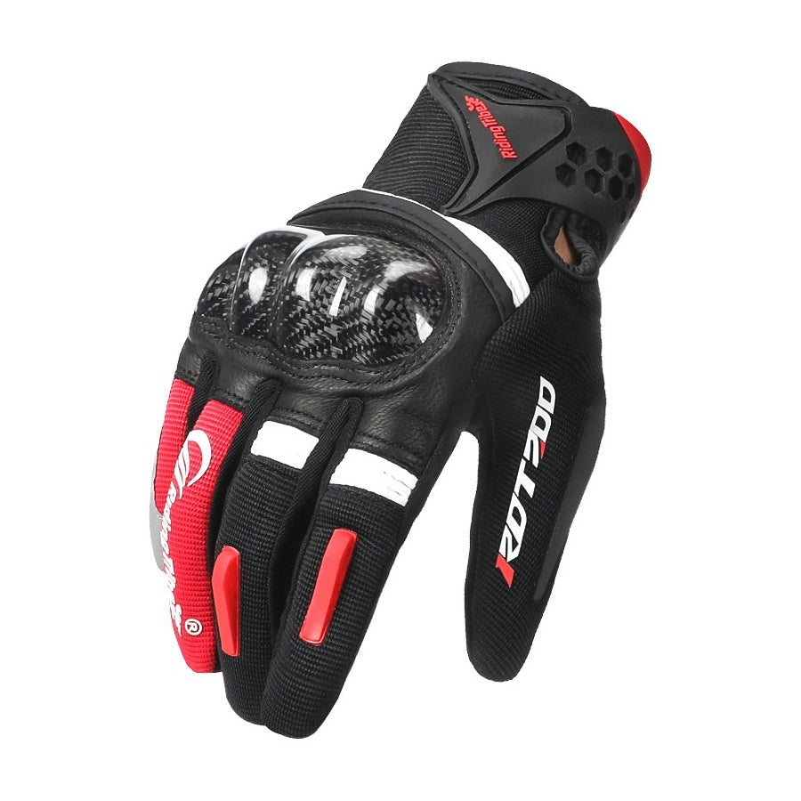 Dreifarbige Motorradhandschuhe aus Kohlefaser für Herren/Damen