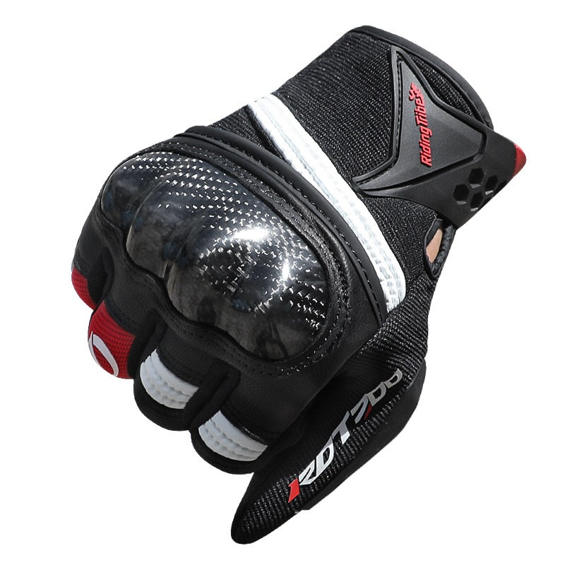 Dreifarbige Motorradhandschuhe aus Kohlefaser für Herren/Damen