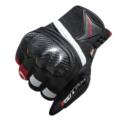 Dreifarbige Motorradhandschuhe aus Kohlefaser für Herren/Damen