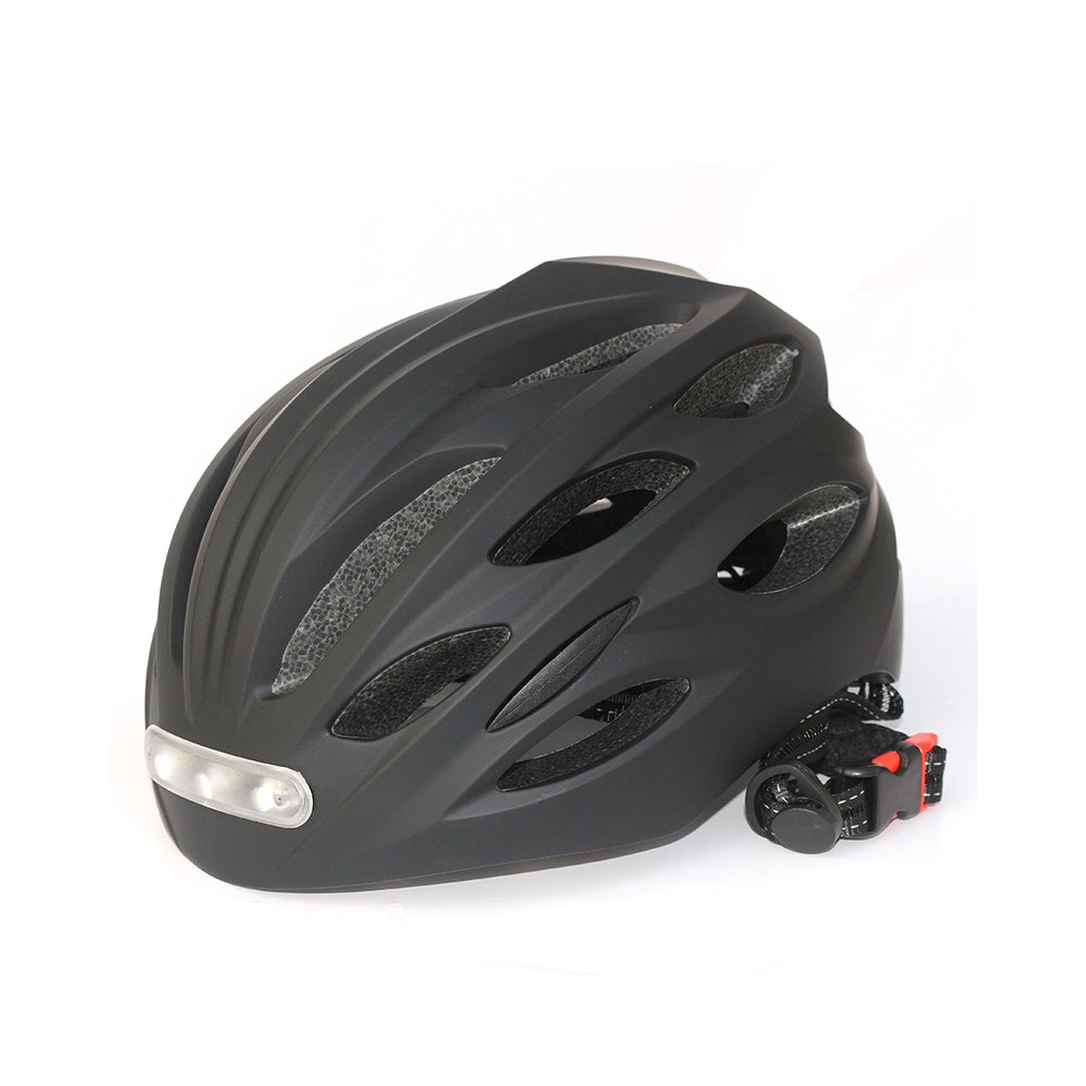 Casco ciclismo con fari anteriori e posteriori