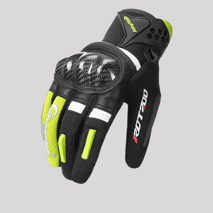 Dreifarbige Motorradhandschuhe aus Kohlefaser für Herren/Damen