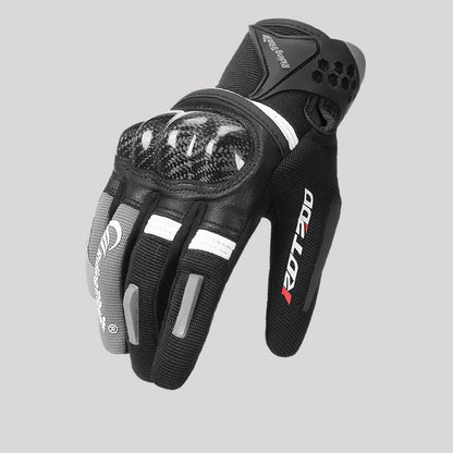 Dreifarbige Motorradhandschuhe aus Kohlefaser für Herren/Damen