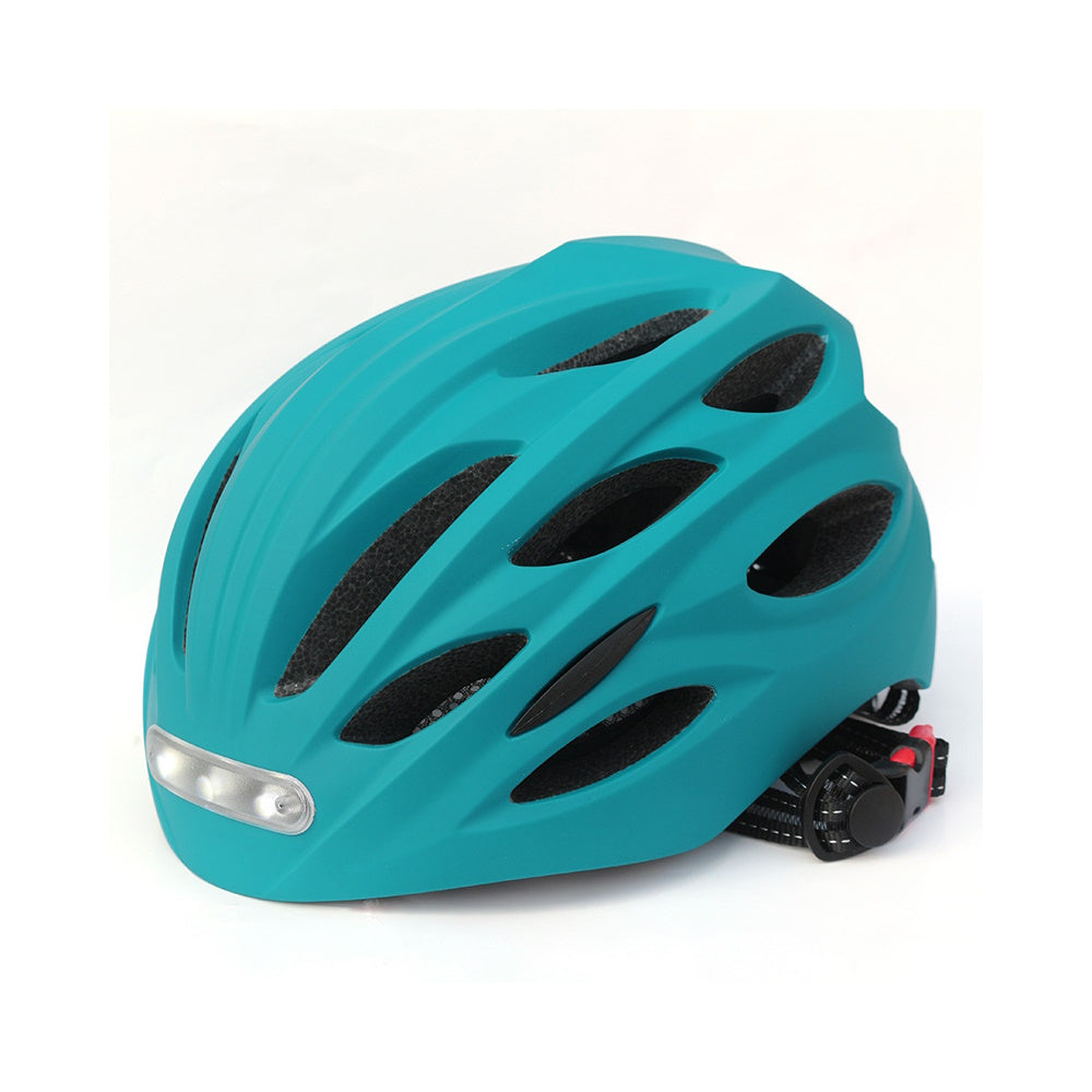 Casco ciclismo con fari anteriori e posteriori